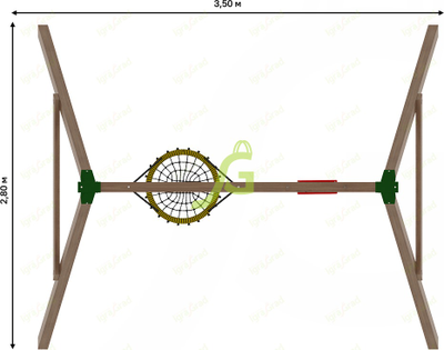 Качельный модуль "Гнездо-паутинка + одиночные"