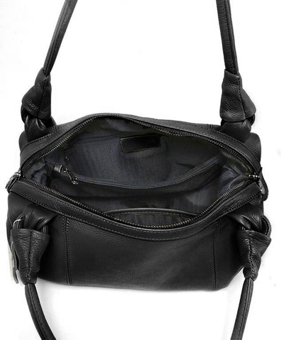 (АРТИКУЛ: 9431/5) СУМКА ЖЕНСКАЯ, СРЕДНЕГО РАЗМЕРА, НАТУРАЛЬНАЯ КОЖА, ЧЕРНАЯ