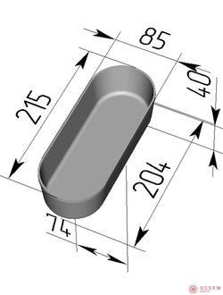 Форма хлебная Л7-1 овал (215 х 85 х 40 мм)