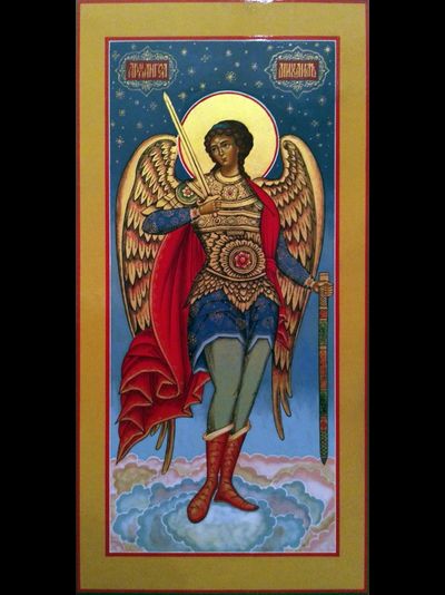 Михаил Архангел, Святой Архистратиг. Рукописная мерная икона.