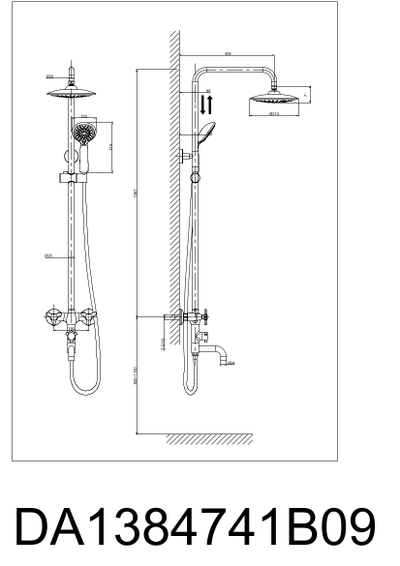 Душевая система DK Hessen.Goethe DA1384741E09 хром