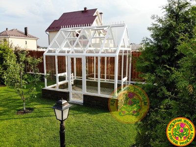 Теплица из стекла и алюминия размером 3500 X 2500