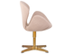 Кресло дизайнерское DOBRIN SWAN, бежевая ткань IF1, золотое основание
