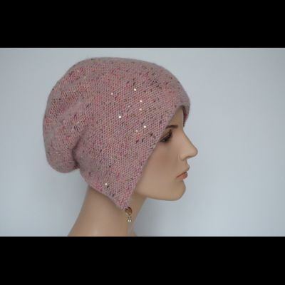 Шапка ушанка персиковая Vizio Италия 8022