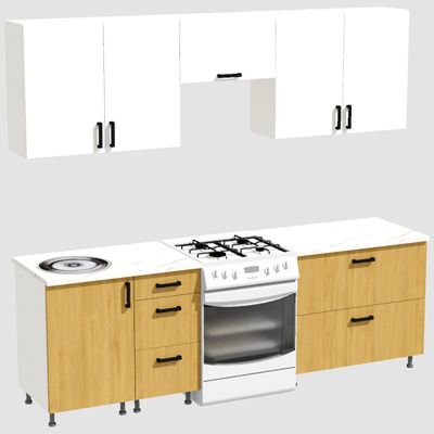 Кухня Эконом 1,8 метра (900х900) Цвет: Белый/Дуб Сонома