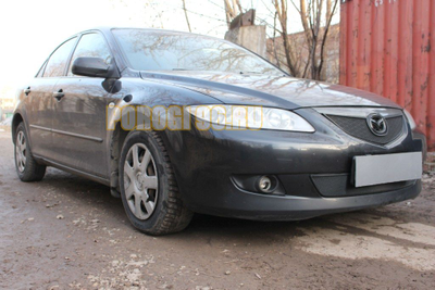 Защита радиатора Mazda 6 2002-2005 black верх