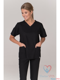 БЛУЗА МЕДИЦИНСКАЯ DR.SUPER "Sky" чёрная