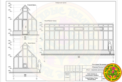 Фасад теплицы из стекла и алюминия в английском стиле 9000 6000