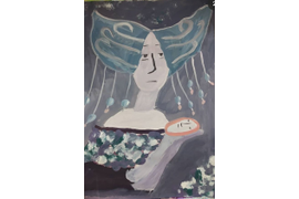 Тема: "Человек стихия. Противоположенный и родственные цвета". 
Живопись.