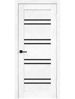 Комплект двери "PR-28" Бетон снежный Черное стекло