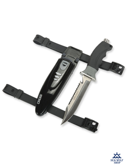 Нож подводный CRESSI BORG черное лезвие 26.5 см