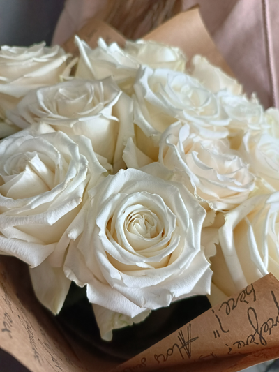 Монобукет Роза Эквадор "Плайя Бланк" 15шт