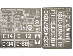 Jas: Трафарет "Опознавательные знаки и надписи армии США 2-ой Мировой войны" (2 шт.)