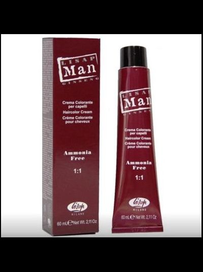 LISAP MILANO Безаммиачный крем-краситель для волос LISAP MAN COLOR, 60 мл