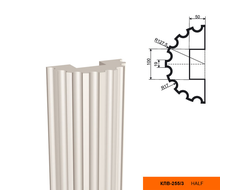 Фасадная Полуколонна Рифленая из пенополистирола с покрытием LEPNINAPLAST КЛВ-255/3 HALF