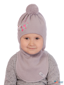 Шапка-шлем "Мелодия" 19202-04, цвет пудровый, р. 52-54