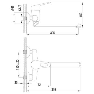 Смеситель для кухни Luna LM4111C