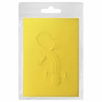 Обложка для паспорта натуральная кожа плетенка, с ящерицей, желтая, STAFF "Profit", 237205