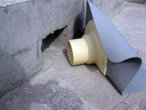 Парапетная воронка со встроенным ПВХ фартуком и полиуретановым корпусом