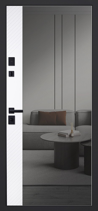 Стальная дверь   Эдинбург с зеркалом (адаптивная замковая часть)