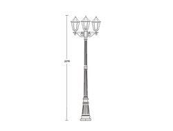 Садово-парковый светильник серии  Petersburg 3 (227см)