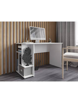 СКМ-6 компьютерный стол Белый с тиснением «Древесные поры»