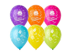 Гелиевые шары "С Днём рождения" пирожные