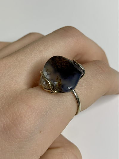 Кольцо с агатом, разные виды