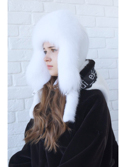 Ушанка "Полярная звезда" цвет белый + белый (копия)