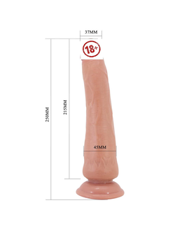 BW-008127LP-1 Фаллоимитатор с подвижной кожей, на присоске