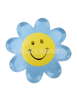 Тарелки цветы ромашки, 10шт, голубой