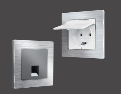 Рамки Серебристый металл шлифованный, коллекция PLATOS_2