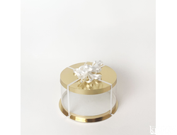 Коробка для торта JUST. Золото. Диаметр 25 см, Высота 13 см, Упаковка 10 штук