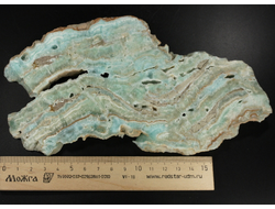 Арагонит голубой, полировка с двух сторон, Африка (203*105*13 мм, 443 г) №37765