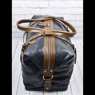 Кожаная дорожная сумка Campora Premium dark blue (арт. 
4019-54)