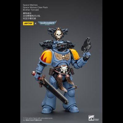 Космодесантник Космических Волков (Warhammer 40k) - КОЛЛЕКЦИОННАЯ ФИГУРКА 1/18 Space Wolves Claw Pack Brother Torrvald (JT2733) - JOYTOY
