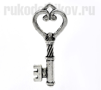подвеска "Ключ большой", цвет-античное серебро