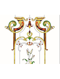 Витражная пленка, витражная пленка самоклеющаяся, пленочный витраж с классическим рисунком