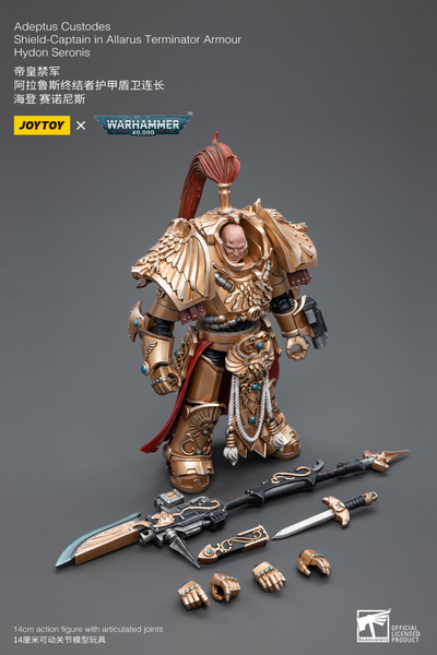 Алларус Терминатор Кустодес - Капитан (Warhammer 40k) - КОЛЛЕКЦИОННАЯ ФИГУРКА 1/18 Adeptus Custodes Shield-Captain in Allarus Terminator Armour Hydon Seronis (JT3914) - JOYTOY