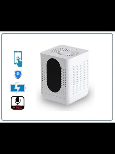 DE/AR7 Wi-Fi аудио диктофон в корпусе очистителя воздуха, встроенный регистратор, доступ с мобильного (CamSC Pro), Непрерывная запись - режим - 63 часа. Режим А - 131 дней, Режим В до 210 дней.