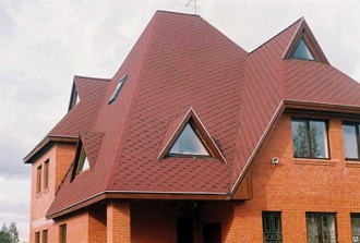 Гибкая черепица шинглас shinglas соната красная