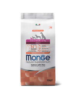Корм Monge Extra Small для собак миниатюрных пород с лососем 2,5 кг