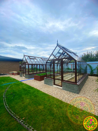 Базовая комплектация теплицы из стекла  и алюминия БРИТТОН размером 5000 x 2500 мм