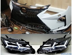 Обвес Toyota Camry V50, V55 в стиле Lexus + фары Lamborghini