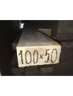 Строганный брус сухой 50х100х3000 мм хвойный (ель, сосна)