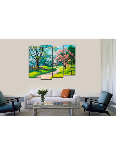 Модульная картина "Светлая тропинка. Сакура"