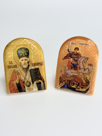 Икона из камня селенит. Разные лики