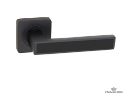 Ручка на квадратном основании VETTORE R06.120 MBP/BL (Чёрный Матовый/Чёрная Вставка)