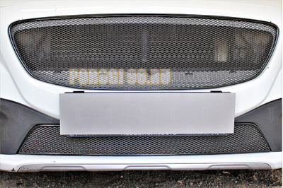 Защита радиатора Volvo V40 Cross Country 2012-2016 black верх PREMIUM (3D устанавливается вместо штатной)