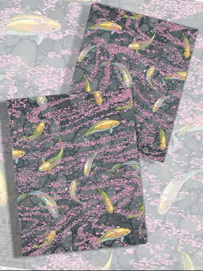 Тетради с Японскими рыбками Fish 5 дизайнов - 24 листа